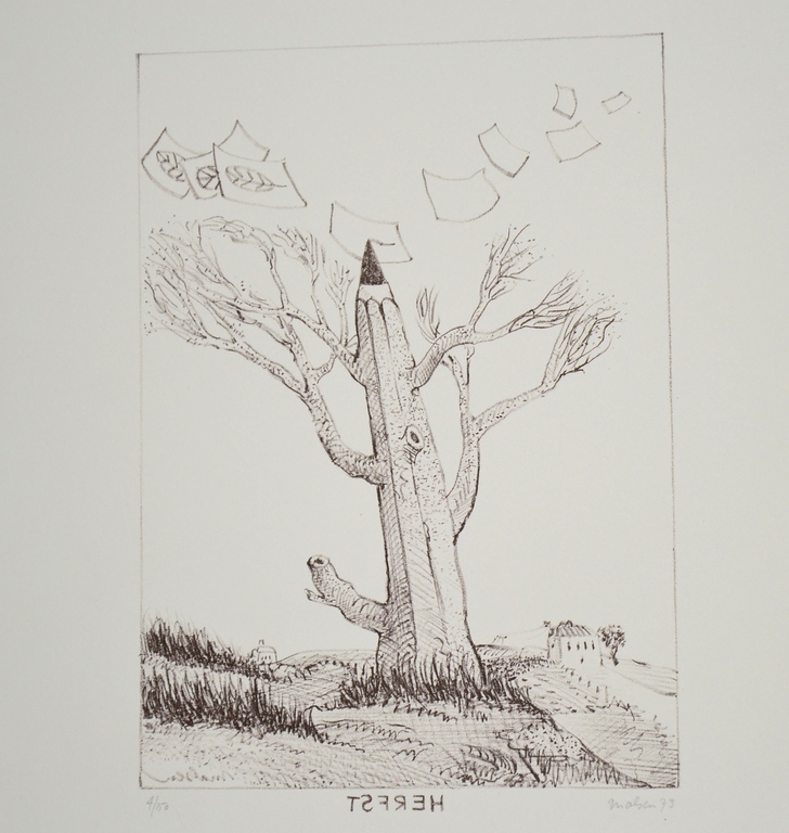 Willem van Malsen: Litho 'Herfst', 1973 kopen? Bied vanaf 1!