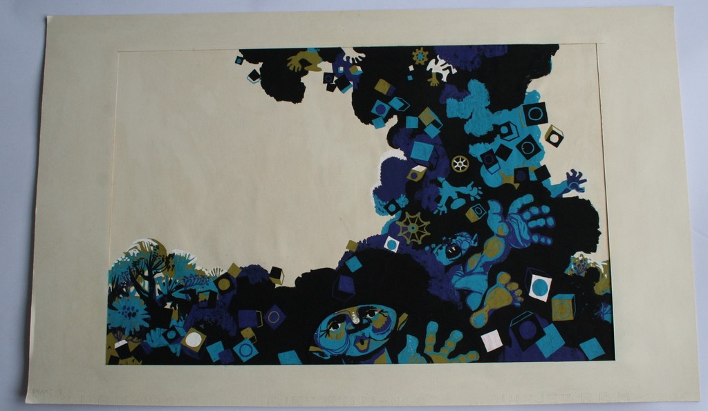 Karel Timmerman (1933) - 2 x Acrylverf op papier - jaren 70 - ongesigneerd kopen? Bied vanaf 40!