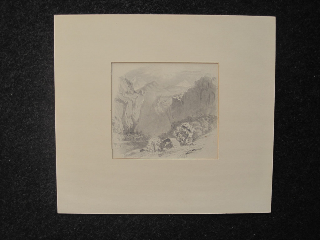 H.W Mesdag 1831-1915 - potloodtekening - Berglandschap - gesigneerd ca. 1880 kopen? Bied vanaf 1!