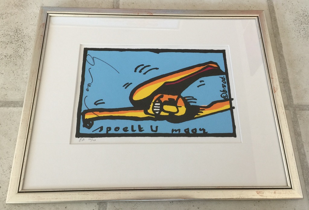 Herman Brood - Originele Handgesigneerde Zeefdruk: "Spoelt U maar" kopen? Bied vanaf 1!