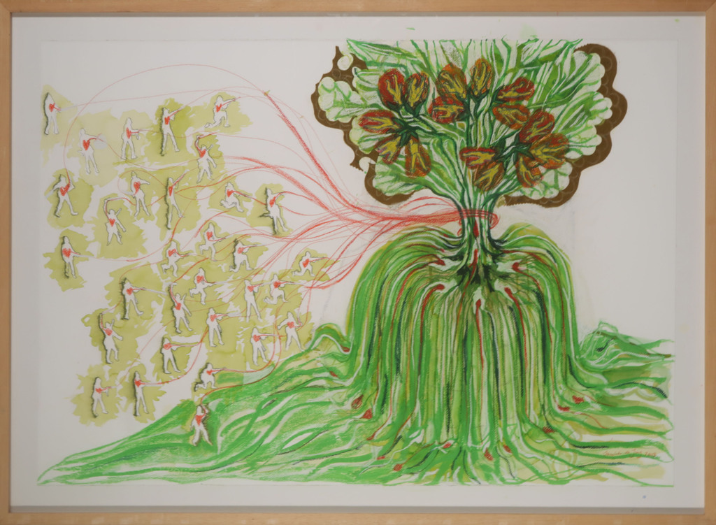 Jacolien de Jong: Gemengde techniek op papier, Tree of Life - Ingelijst (Groot) kopen? Bied vanaf 20!