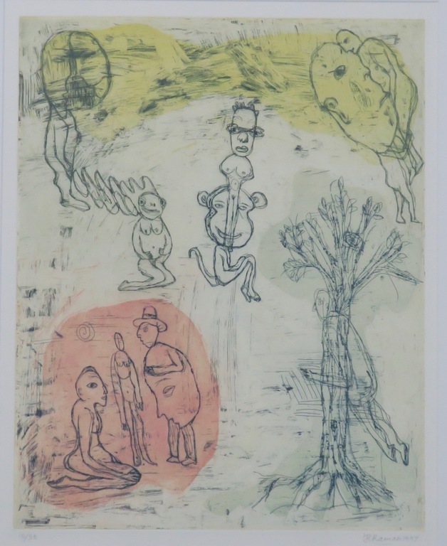 Hanny Ramaer: Ets, Zonder titel - Ingelijst kopen? Bied vanaf 20!