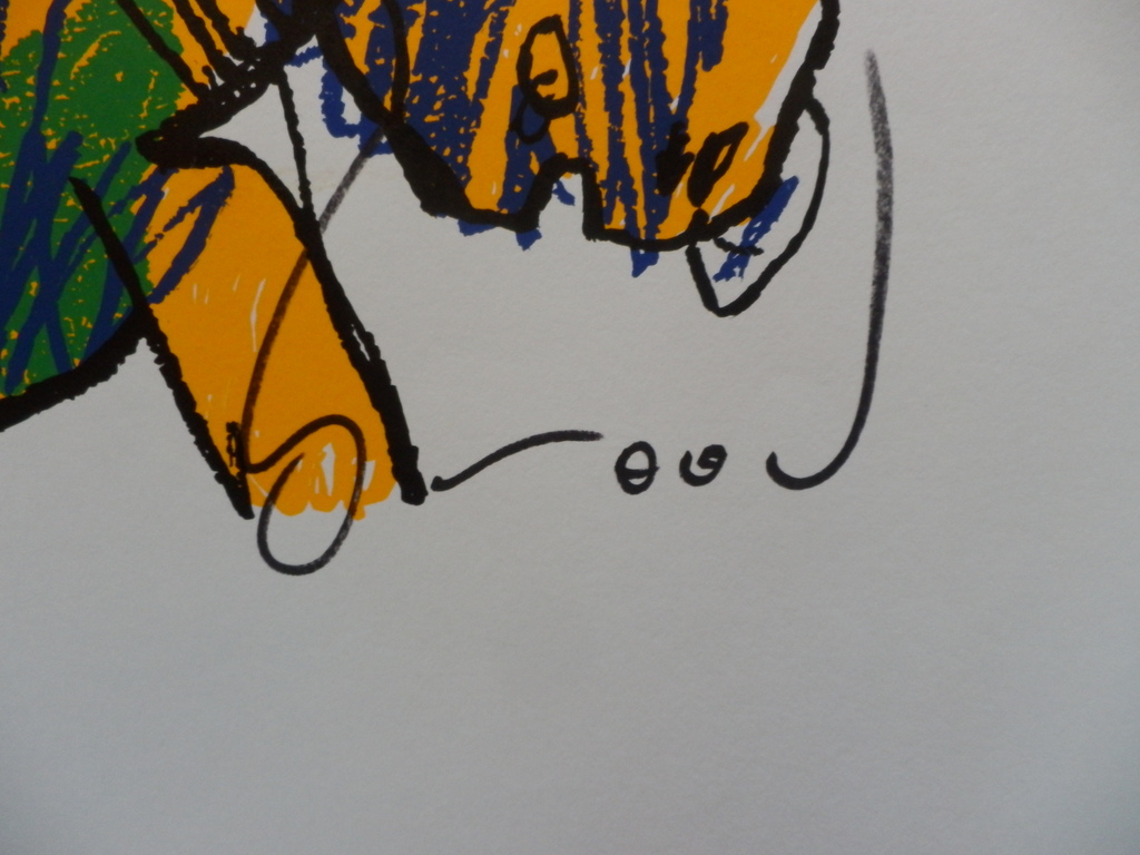 HERMAN BROOD GROTE  HANDGESIGNEERDE ZEEFDRUK  MAN EN PAARD kopen? Bied vanaf 55!