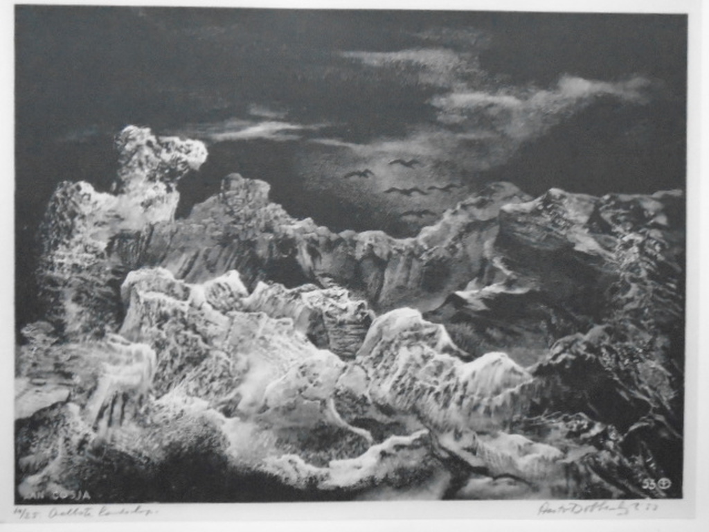 Aart van Dobbenburgh - litho - Achtste landschap verkocht voor € 50!