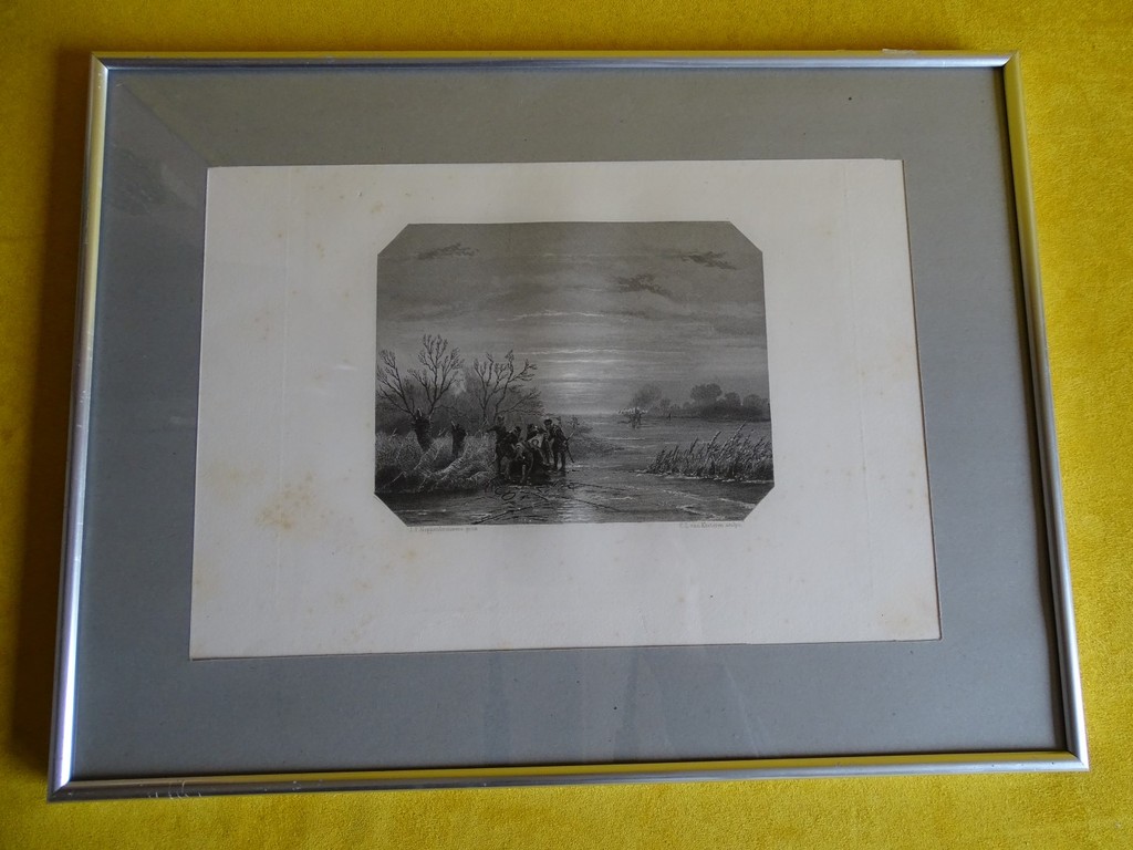 Hoppenbrouwers: Staalgravure, Lambert Melisz. vlucht met zijn moeder kopen? Bied vanaf 1!