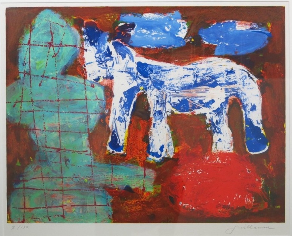 Guillaume Lo-A-Njoe abstract/figuratieve litho - ingelijst kopen? Bied vanaf 70!