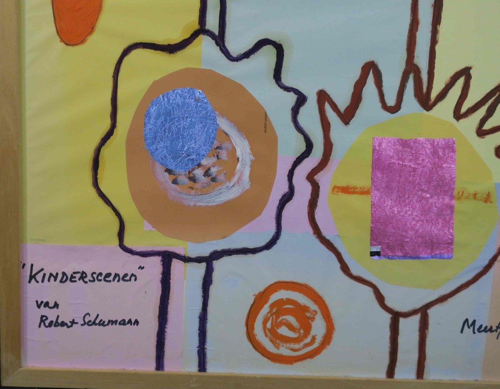 Meertje Kaal: Acryl en Collage, Kinderszenen van Robert Schumann - Ingelijst kopen? Bied vanaf 1!
