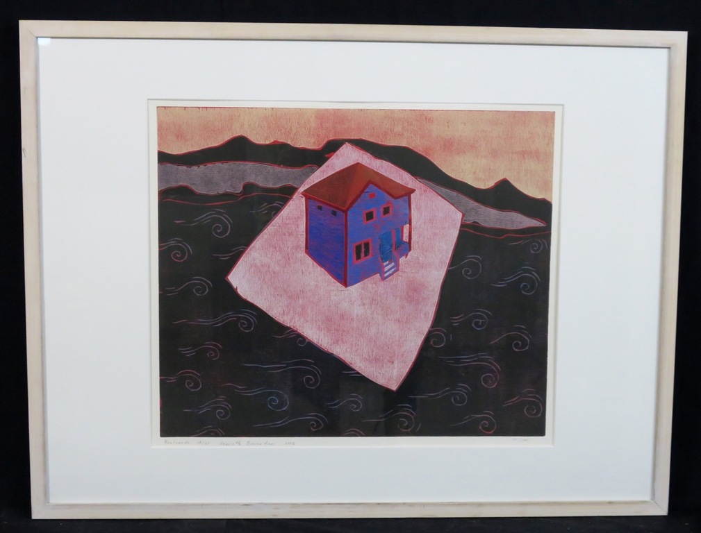 Henriette Boerendans: Houtsnede, 10 Juni - Ingelijst verkocht voor € 40!