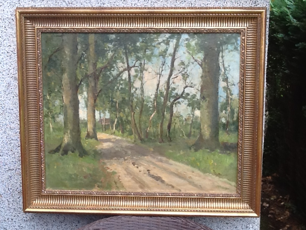 Louis Stutterheim. Laantje in Blaricum, olieverf op doek Larense School. kopen? Bied vanaf 450!