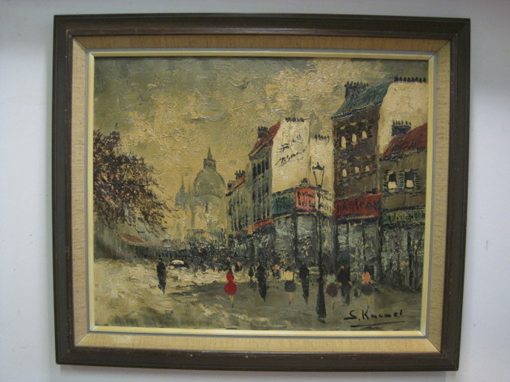 oud olieverfschilderij "Parijs Champs Elysees" gesigneerd omstreeks 1930 kopen? Bied vanaf 1!
