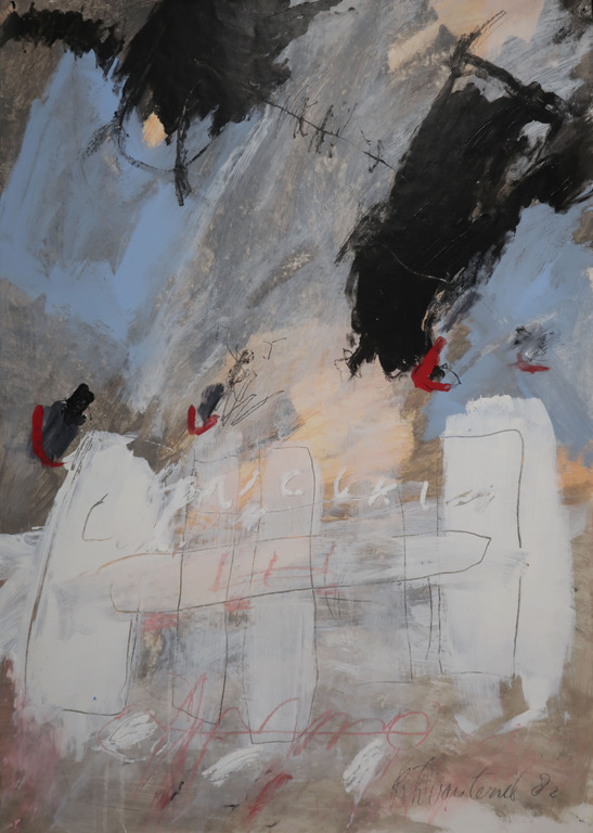 Rik van Iersel: Acryl en pastel op papier, Z.T. (Groot) verkocht voor € 110!