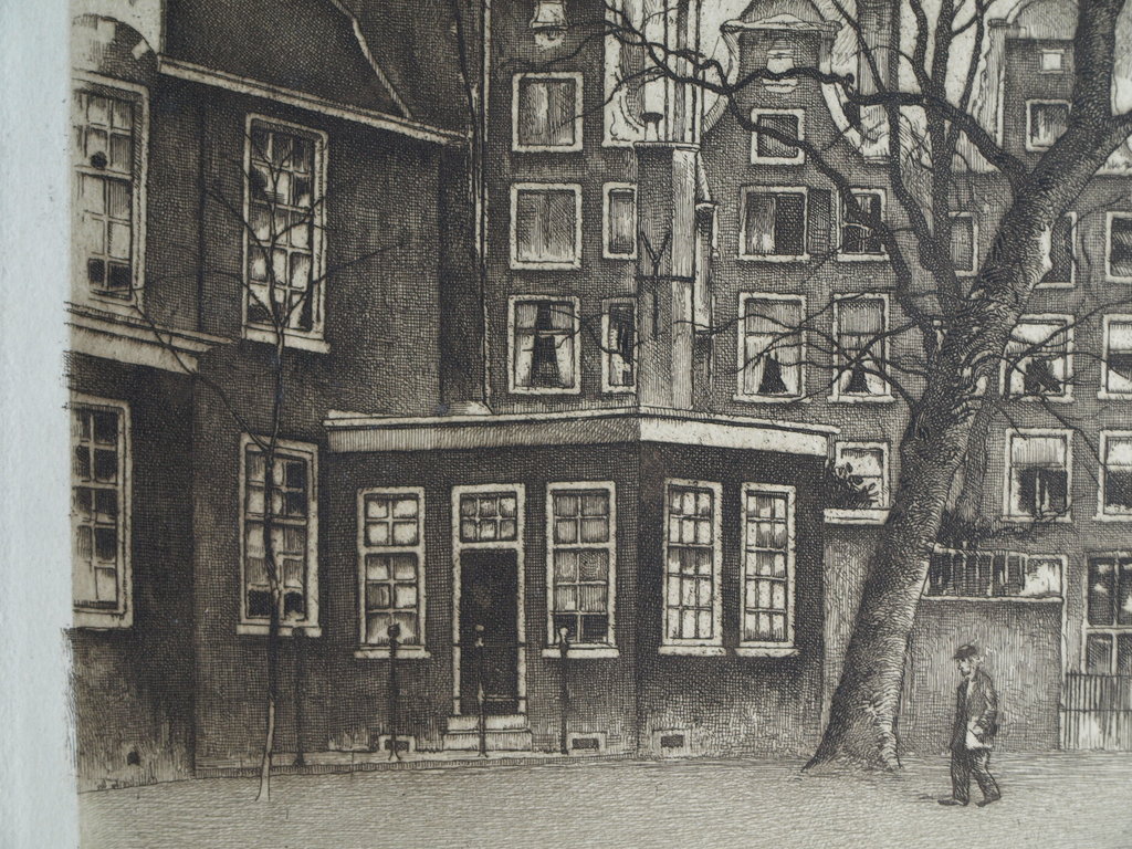 Frans Everbag : Ets , Noordermarkt Amsterdam – gesigneerd - 1938 kopen? Bied vanaf 30!
