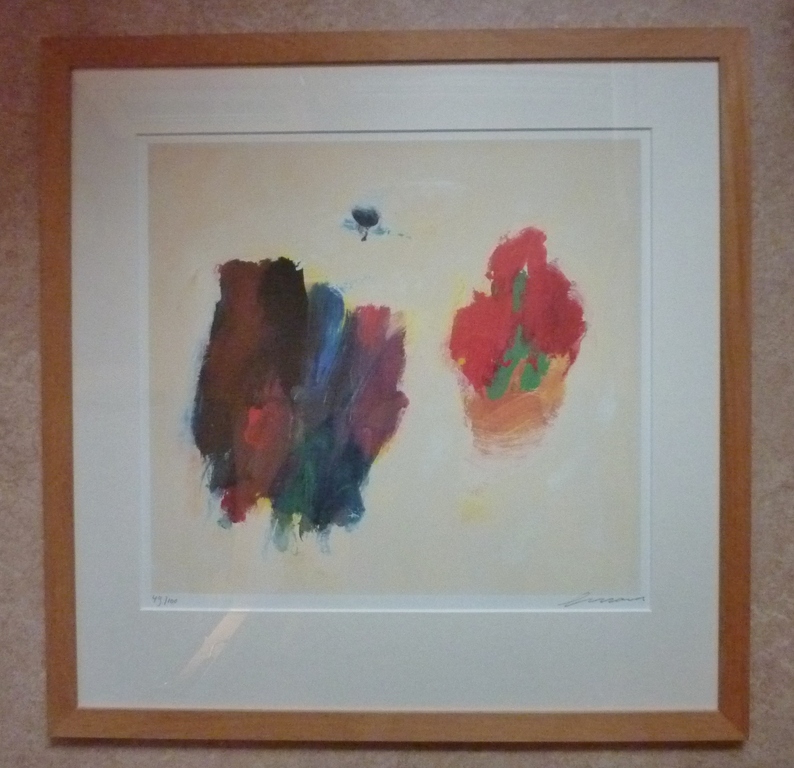 EUGÃ�NE BRANDS - Art & Value zeefdruk "Composition Au Fond Couleur D'ivoire" 1997 verkocht voor € 350!