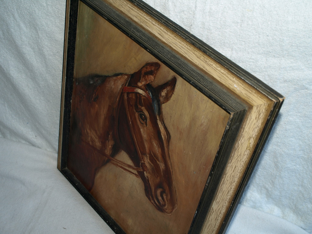HERMANN THIERER (1882-?)–Olieverf –Paardenportret–Gesigneerd & ingelijst–ca 1930 kopen? Bied vanaf 1!