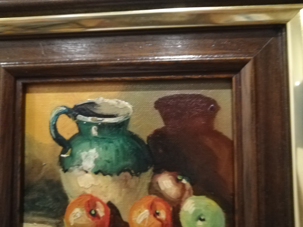 onbekend kunstenaar - olieverf op paneel - stilleven vaas met fruit  kopen? Bied vanaf 15!