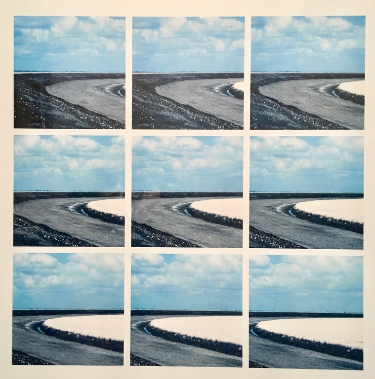 Ger Dekkers - gesigneerde kleurendruk - bend in dike and cole-seed, holland 1998 verkocht voor € 35!