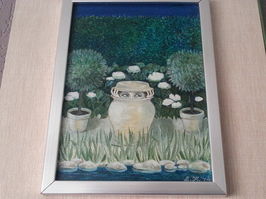 miniatuur schilderijtje. gesigneerd: monogram.  kopen? Bied vanaf 50!