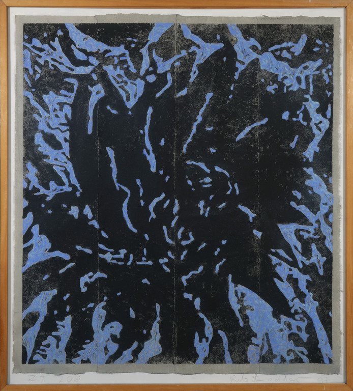 Rob Lodder: Houtsnede, Z.T. 208 - Ingelijst (Groot) verkocht voor € 71!