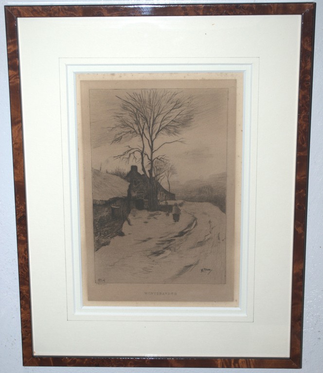 naar Mauve, Winteravond, ets 1897 kopen? Bied vanaf 30!