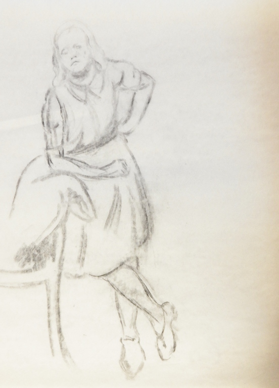 Dirk Smorenberg (1883-1960) - Vrouw staand bij stoel - ca. 1930 kopen? Bied vanaf 20!