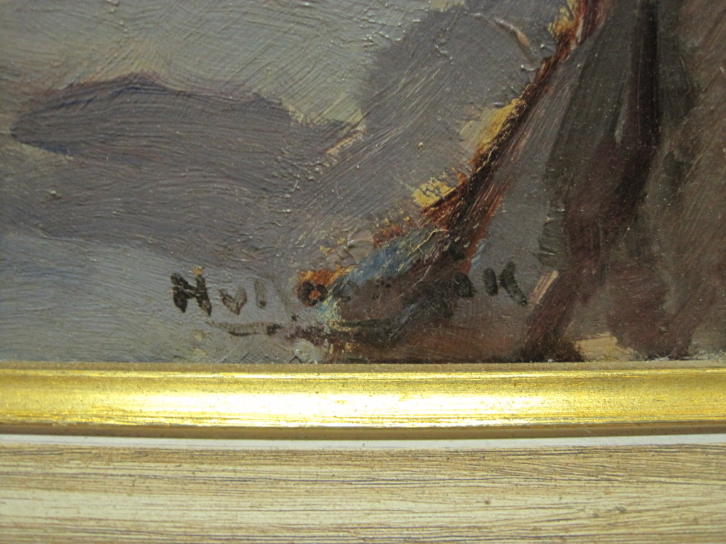 H V Doornik 1880-1936 olieverf  "zomer in Elburg" Gelderland  omstreeks 1920 kopen? Bied vanaf 1!