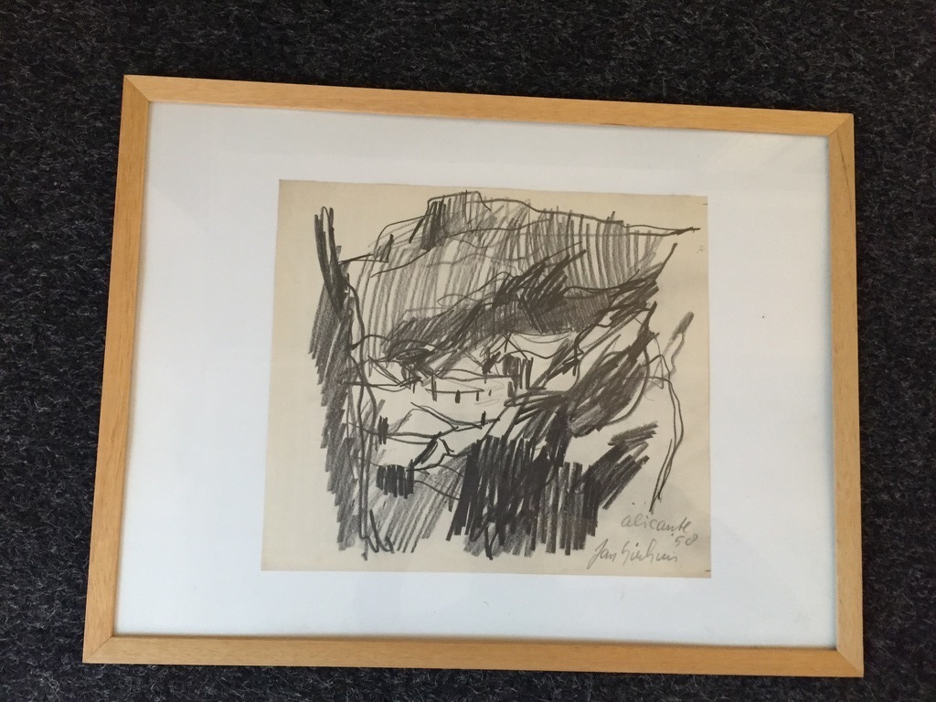 JAN SIERHUIS  unieke originele tekening , voor studie 1958. Alicante kopen? Bied vanaf 1!