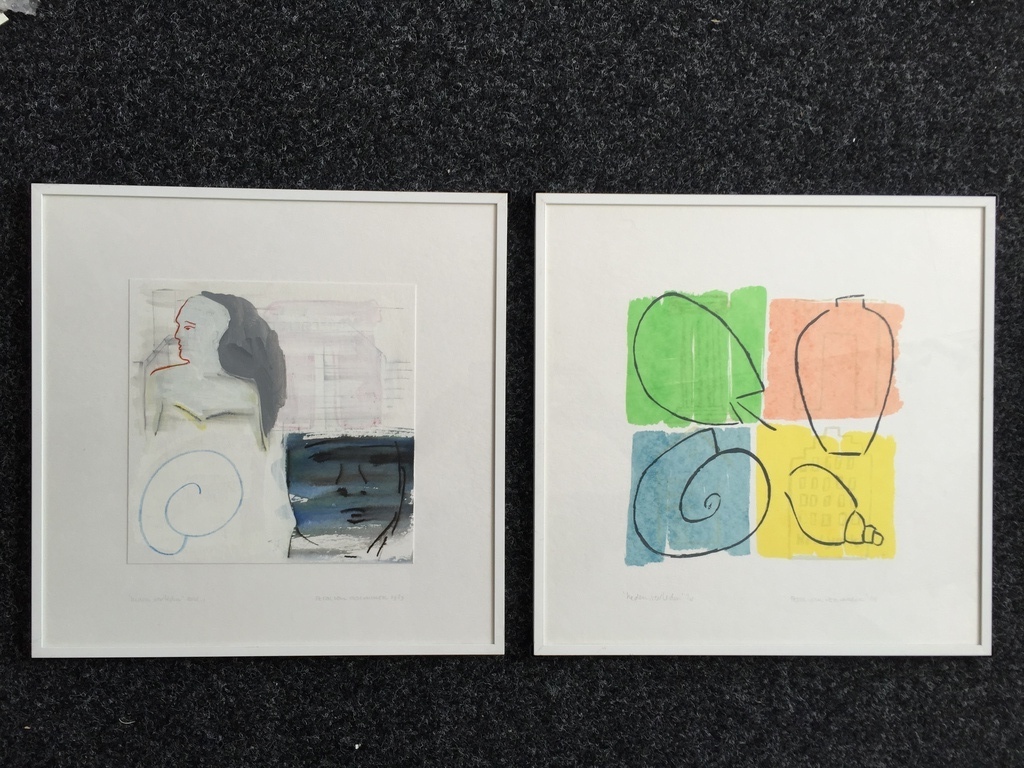 2 x Peter v/d Akker Gouache heden verleden kopen? Bied vanaf 1!