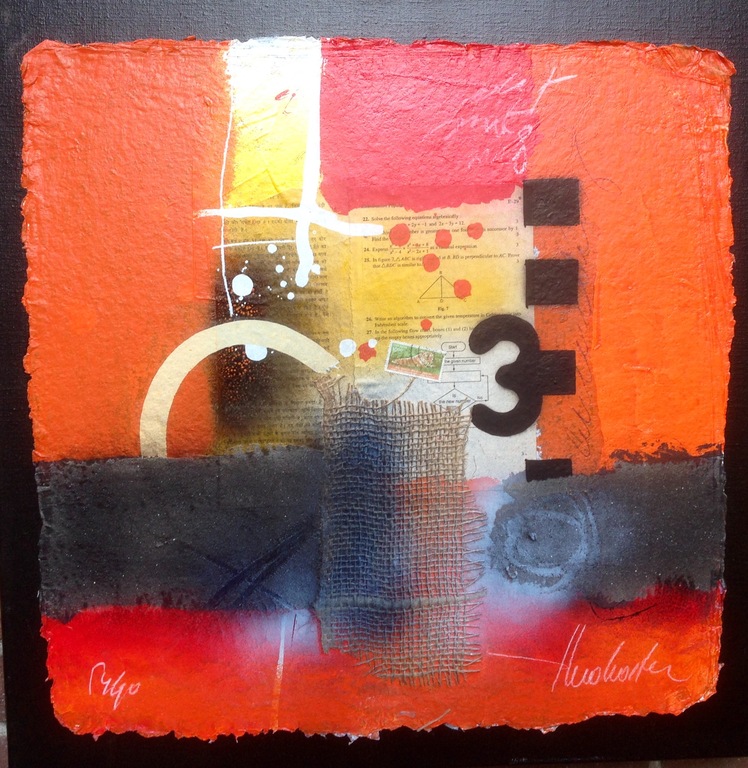 Theo koster,gemengde techniek, day in delhi verkocht voor € 35!