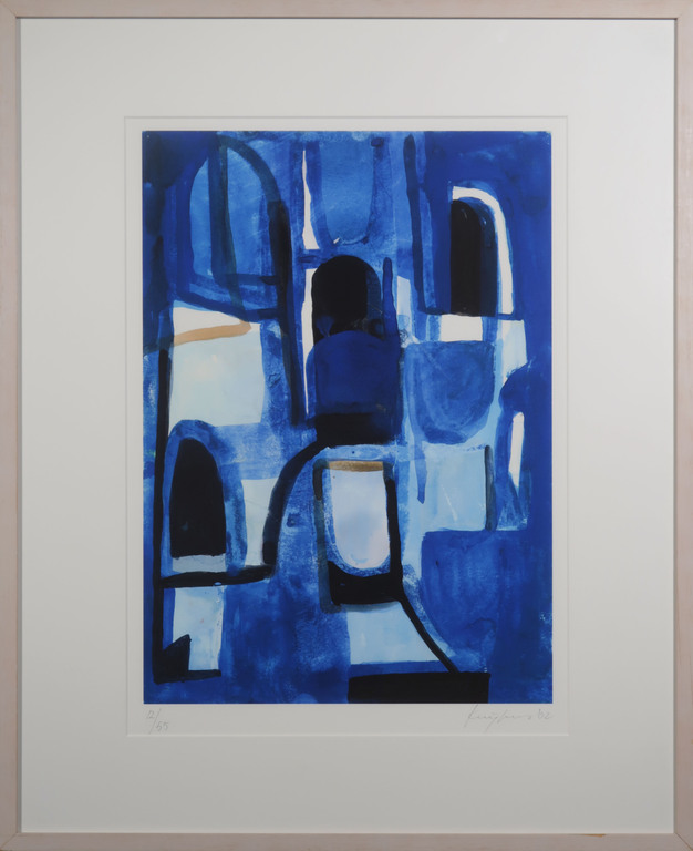 Theo Kuijpers: Giclee, Z.T. (Blauw) - Ingelijst kopen? Bied vanaf 35!