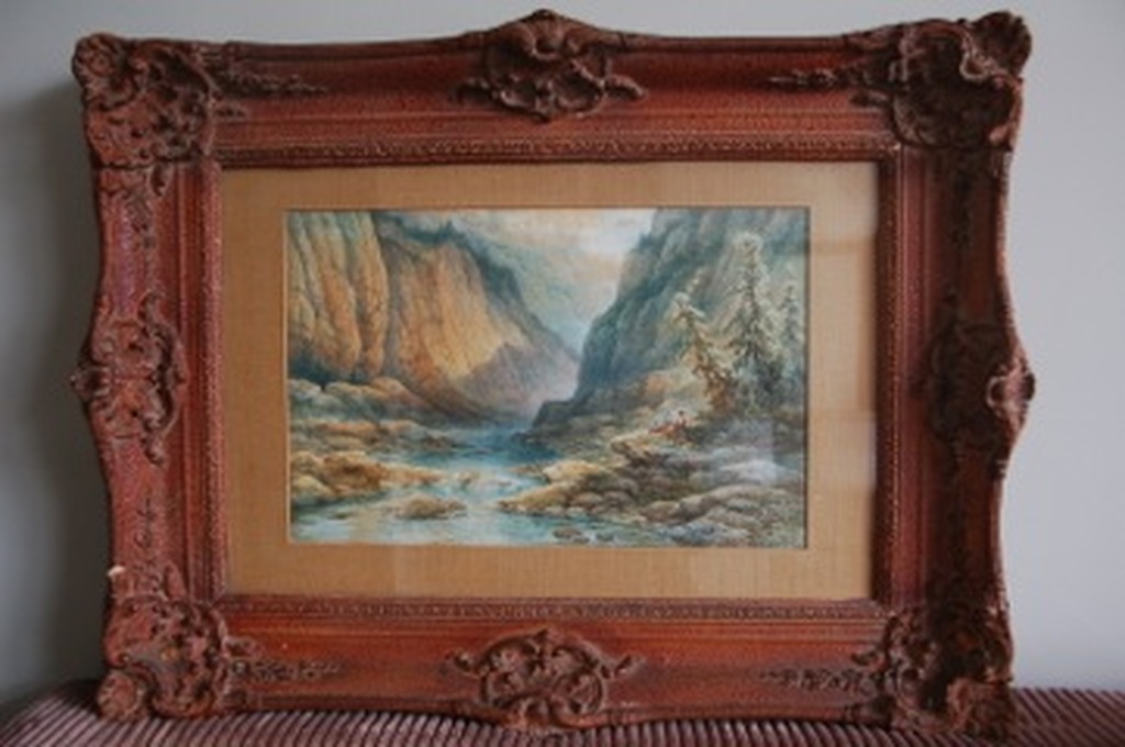 Johannes Hilverdink, aquarel, romantisch tafereel kopen? Bied vanaf 400!