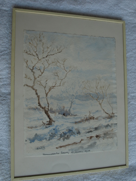 Aquarel – Bloemendaalse Zeeweg – Ingelijst -  1958 - *DAKA-AANBIEDING* kopen? Bied vanaf 23!