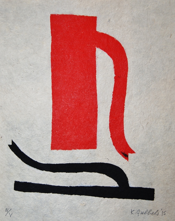 Klaas Gubbels sjabloondruk 'Baselitz' 2015 verkocht voor € 275!