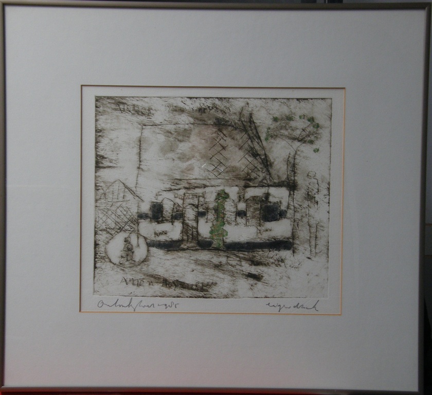 Anton Heyboer: Ingelijste ingekleurde ets, eigen druk, potlood gesigneerd verkocht voor € 89!