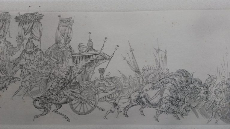 onbekende kunstenaar - Exotische optocht - ets kopen? Bied vanaf 1!