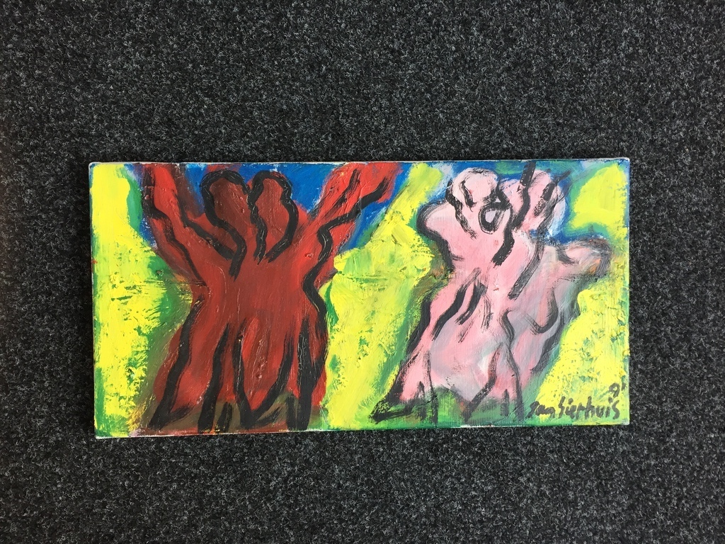 JAN SIERHUIS Olieverf op linnen ( CoBrA ) Aan het strand kopen? Bied vanaf 500!