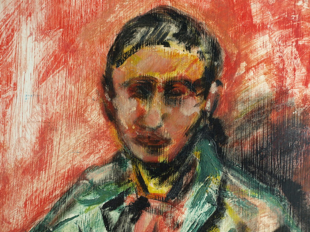 Arnold Sonderman : 2x Olieverf op voor- en achterkant board – gesigneerd – 1956 kopen? Bied vanaf 50!