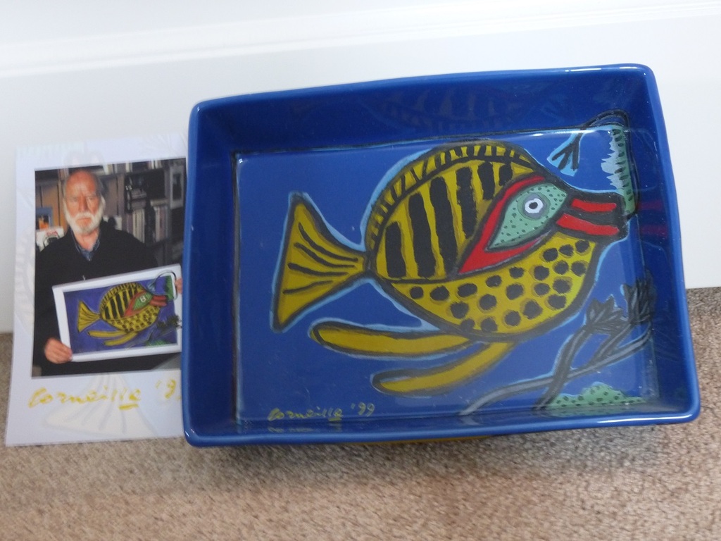 Corneille, keramieke ovenschaal, 1999, met certificaat verkocht voor € 80!