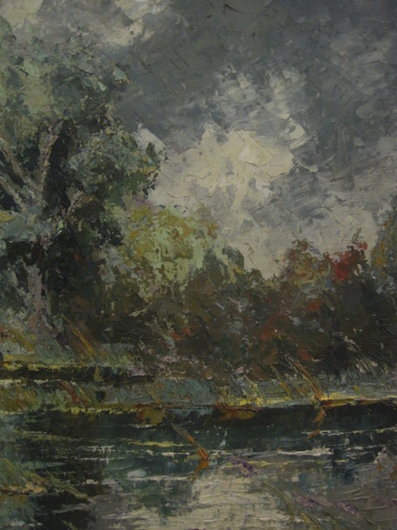 Louis Haver 1906-1969 groot olieverf "Loosdrechtse Plassen" omstreeks 1940 kopen? Bied vanaf 1!
