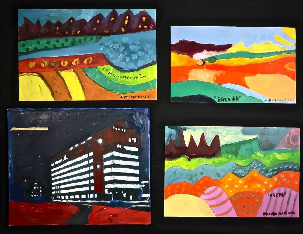 Lot met 4x olieverf op hout van Meertje Kaal kopen? Bied vanaf 1!