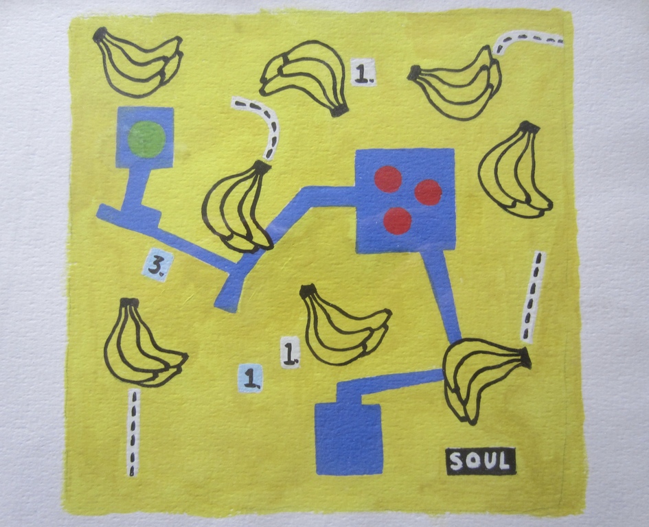 PAM EMMERIK ' SOULTRAFFIC / ZIELSVERKEER '  GOUACHE 1990  kopen? Bied vanaf 1!