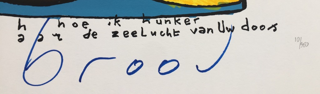 Herman Brood - Originele Kleurenzeefdruk: Oh Hoe Ik Hunker  kopen? Bied vanaf 1!