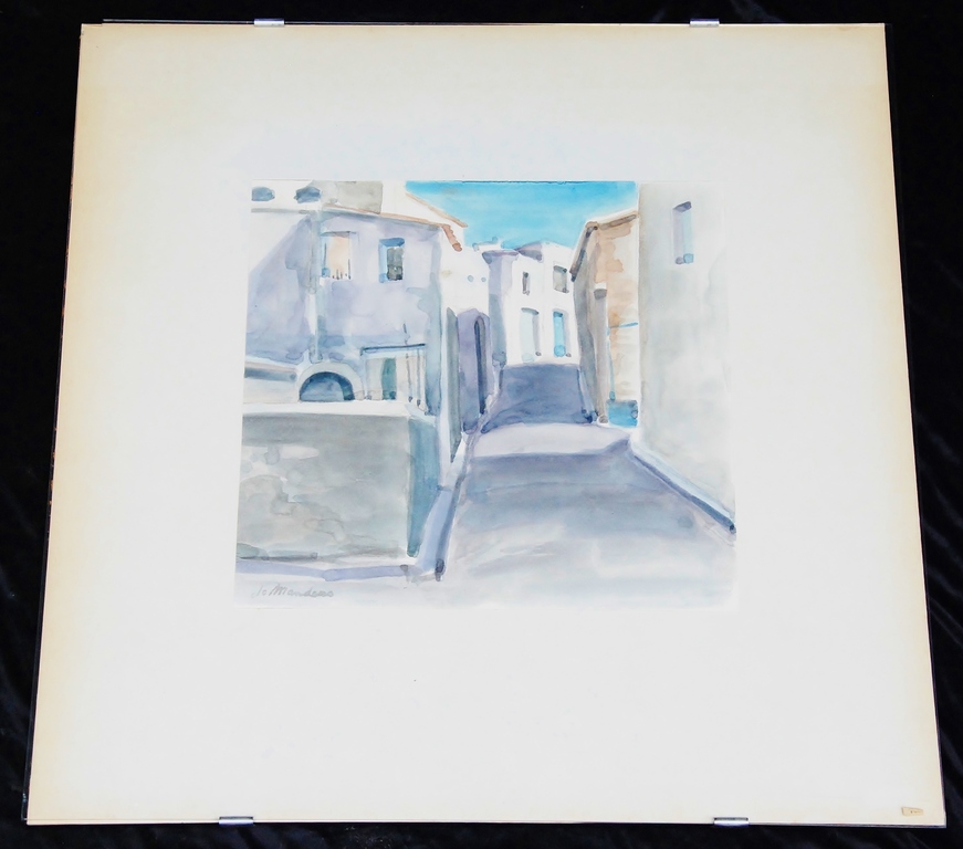 Jo Manders, Aquarel: Dorp in Zuid Spanje kopen? Bied vanaf 40!