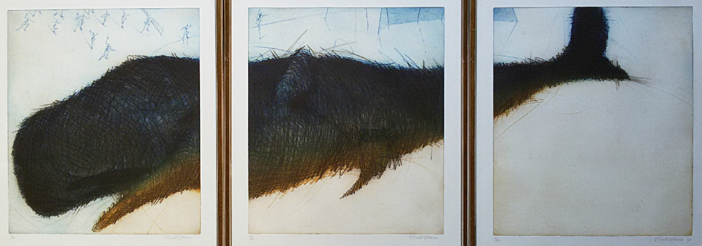 Ronald Tolman - Potvis, aquatint etsen (drieluik, mooi ingelijst, groot!) kopen? Bied vanaf 250!