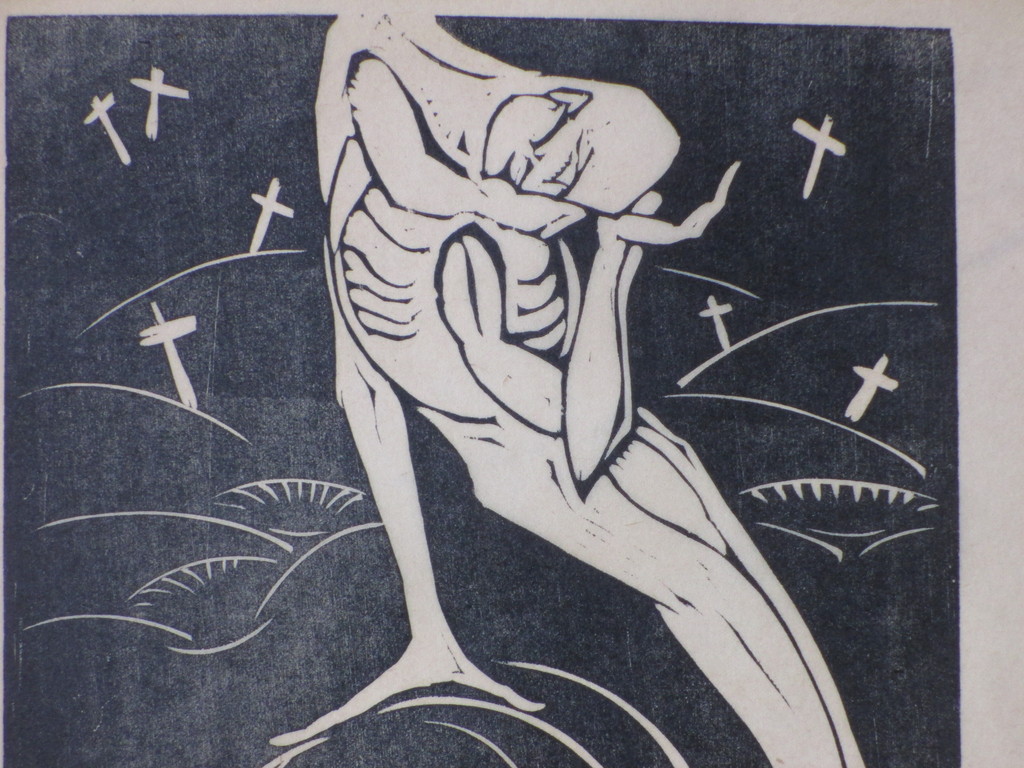 Hildo Krop, Dodenakker, Houtsnede kopen? Bied vanaf 45!