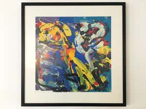 Karel Appel - Spelend in blauw - gesigneerde zeefdruk - oplage 300 ex. - 1977 verkocht voor € 600!