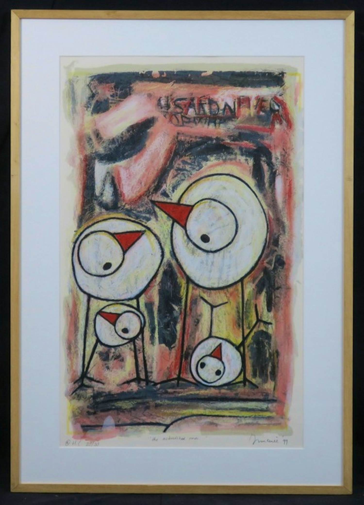 Hans Innemee - Hans Innemee: Zeefdruk, The astonished ones - Ingelijst (Groot) kopen? Bied vanaf 200!