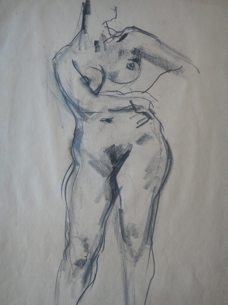 Bob ten Hoope (1920-2014), tekening , staand vrouwelijk naakt kopen? Bied vanaf 45!