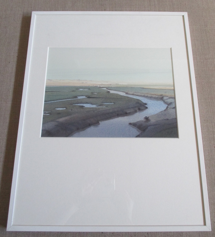 Gerrit Neven, ingelijste aquarel 1986 Barth-lijst verkocht voor € 190!