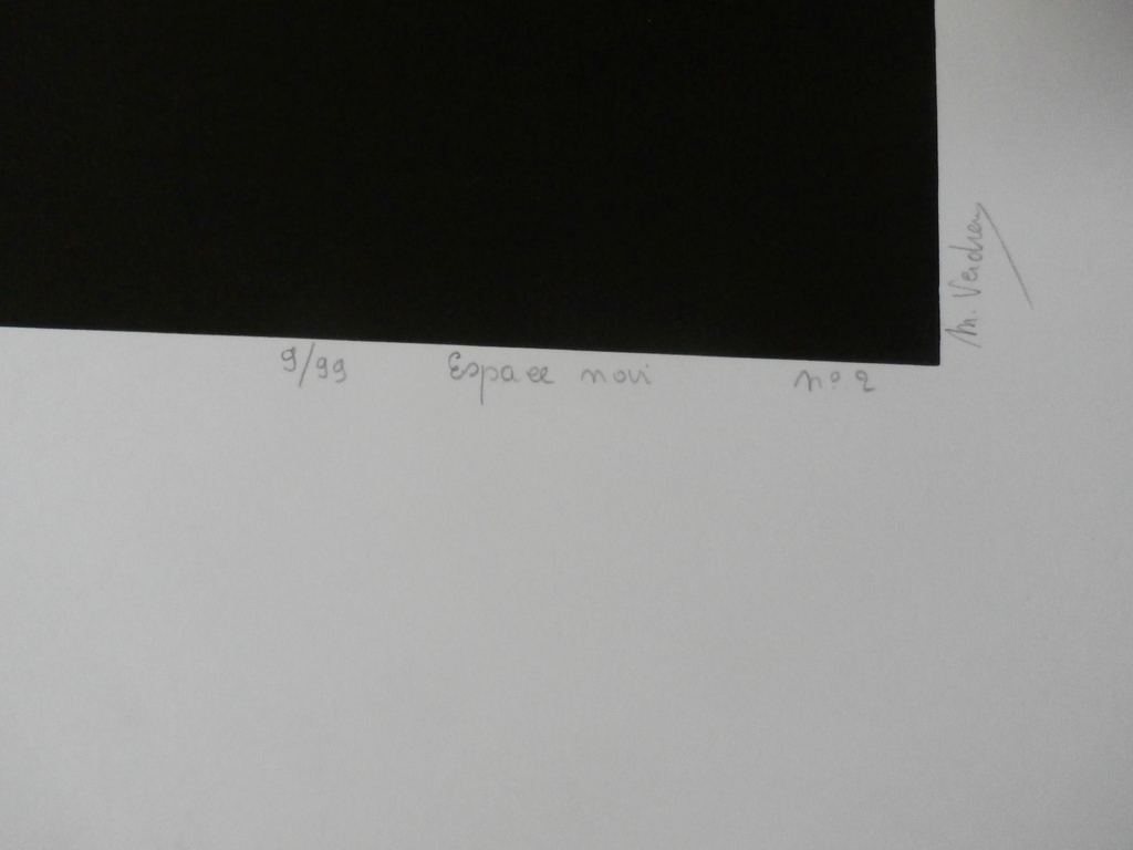 Marcel Verdren - Zeefdruk: geometrische compositie: Espace noir no. 2 kopen? Bied vanaf 150!