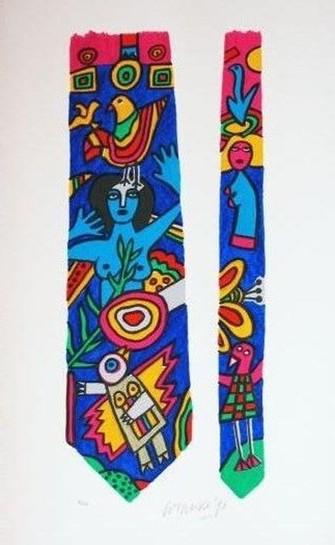 CORNEILLE   Groot Litho   ,,STROPDAS,,  Handgesigneerd uit 1996 verkocht voor € 125!